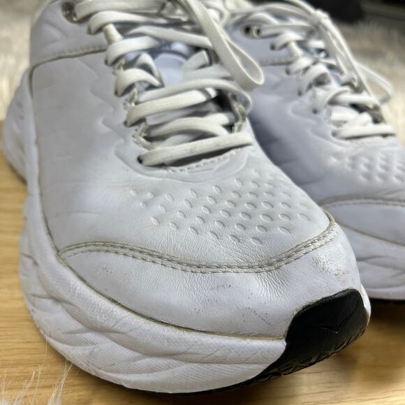 Hoka Bondi SR Shoes Womens Size 8.5 Solid White Running Work Sneakers Athletic - Picture 3 of 16